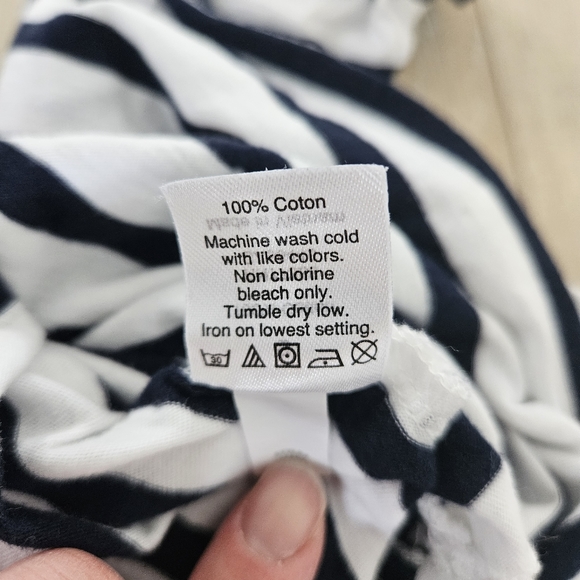 J. Crew Tie Back Top, Size Small, White with Navy Stripes - Picture 6 of 8